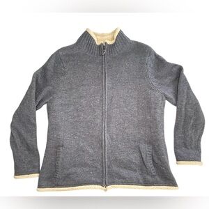 Vintage 90s Y2K L.L.Bean Women’s Full Zip Sherpa Lined Lambs Wool Jacket Sz XL